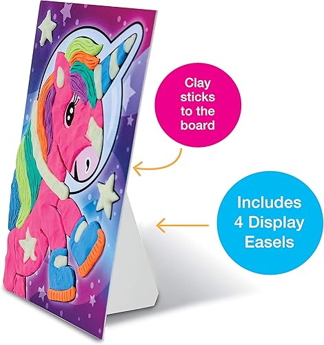 Miniatura 7 de Faber-Castell Do Art - Colorear con mascotas espaciales de arcilla, crea 4 diseños que brillan en la oscuridad, arte sensorial para niños, multicolor