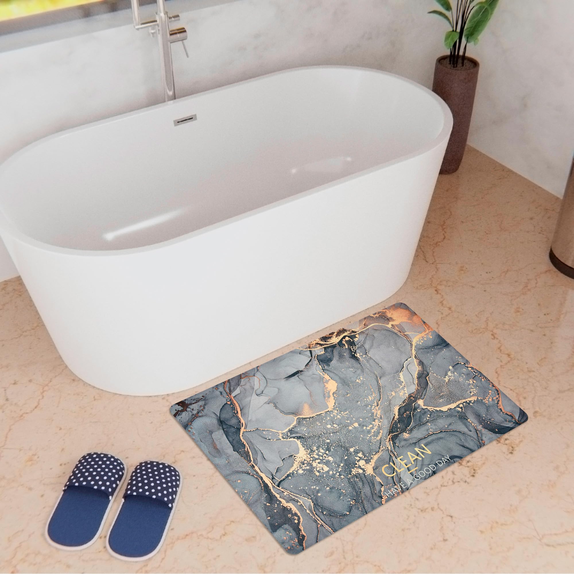 Kuber Industries Pack of 6 Bathmat | Diatom Mud Rectangular Mat | Anti Skid Door Mat | Super Absorbent Bath Mat | Rubber Floor Mat for Home | Quick-Drying Non-Slip Floor Mat | HY043 | Gray (B0D1VGTXFD) Amazon Price History, Amazon Price Tracker