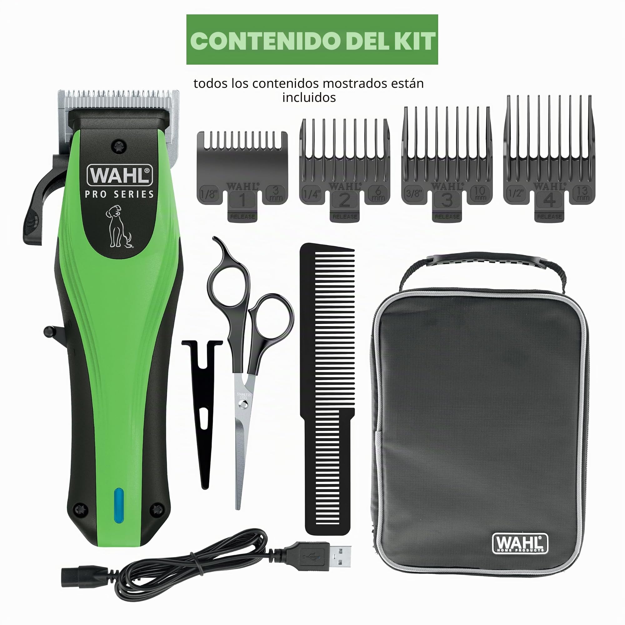 Wahl Pro Series 3025854 - Kit de aseo inalámbrico para perros de iones de litio - Cortapelos para perros recargables y resistentes para abrigos gruesos