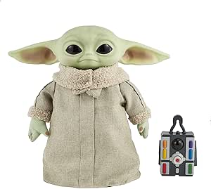 Mattel Star Wars Peluche de Baby Yoda de El Mandaloriano - Sonidos y Movimientos - Blando con Base Robusta - 28 cm - Regalo para Adultos y Niños de 3+ Años, GWD87