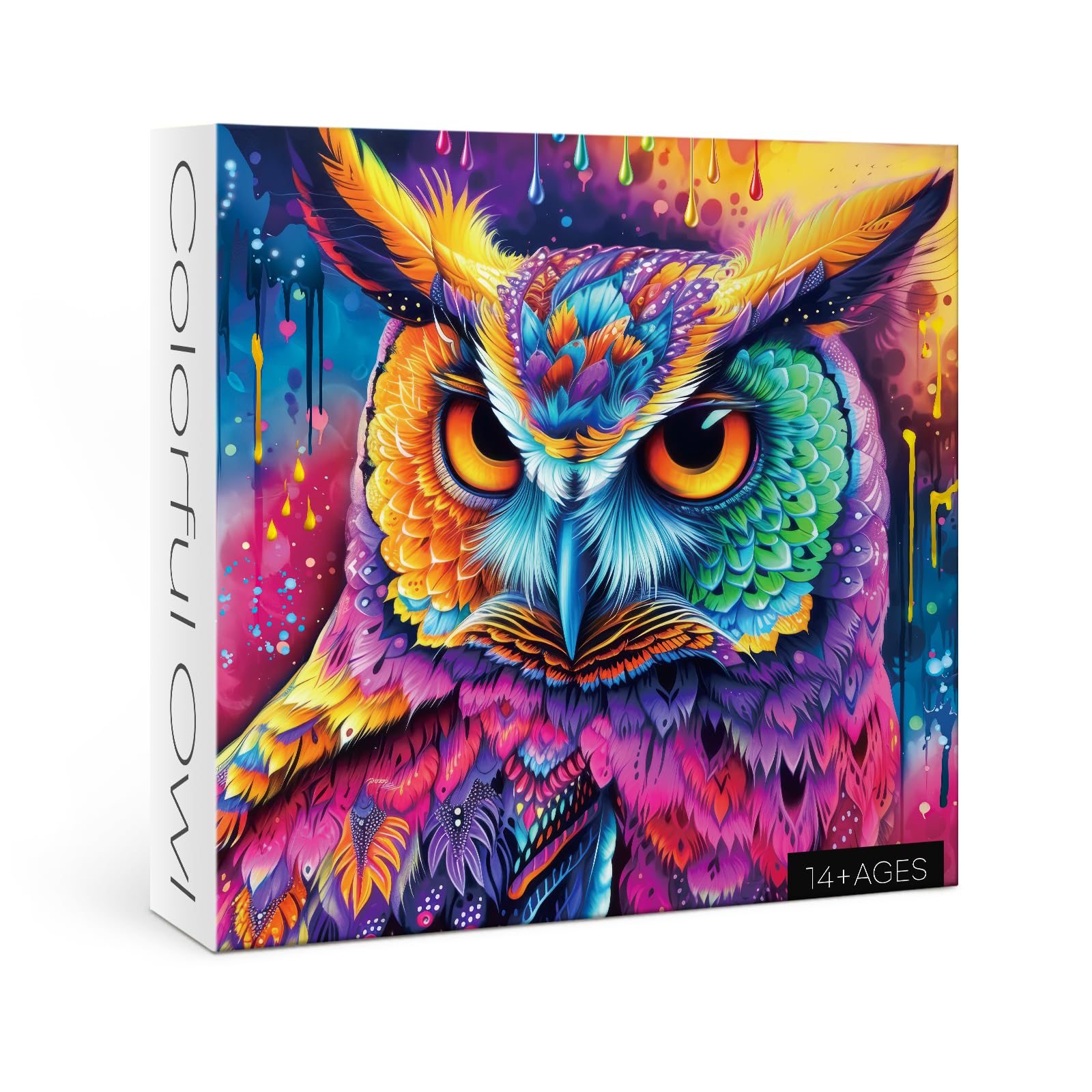 Owl Puzzle 1000 Piece for Adults, Colorful Owls Jigsaw Puzzles Beautiful Bird Art, Funny Rainbow Animal Puzzle As Home Decor