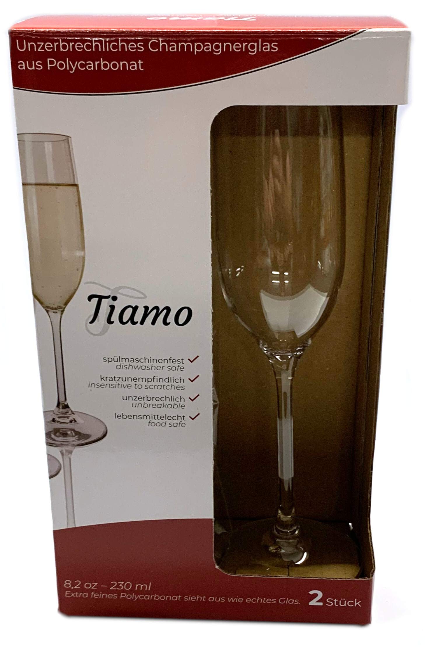 Moritz 8 Stück Timo Camping Gläser Set Weißwein Rotwein Wasser und Champagner Gläser bruchfest kratzfest