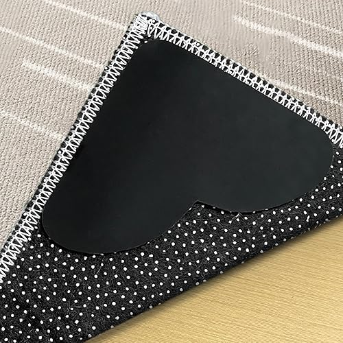 YOOHI Pinzas para alfombra, cinta antideslizante para suelos de madera dura y azulejos, cinta reutilizable para alfombras de área, agarre adhesivo