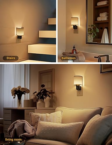 Miniatura 5 de JandCase Luces nocturnas que se enchufan a la pared, luz nocturna LED regulable, luz nocturna con sensor de luz de encendido y apagado automático,