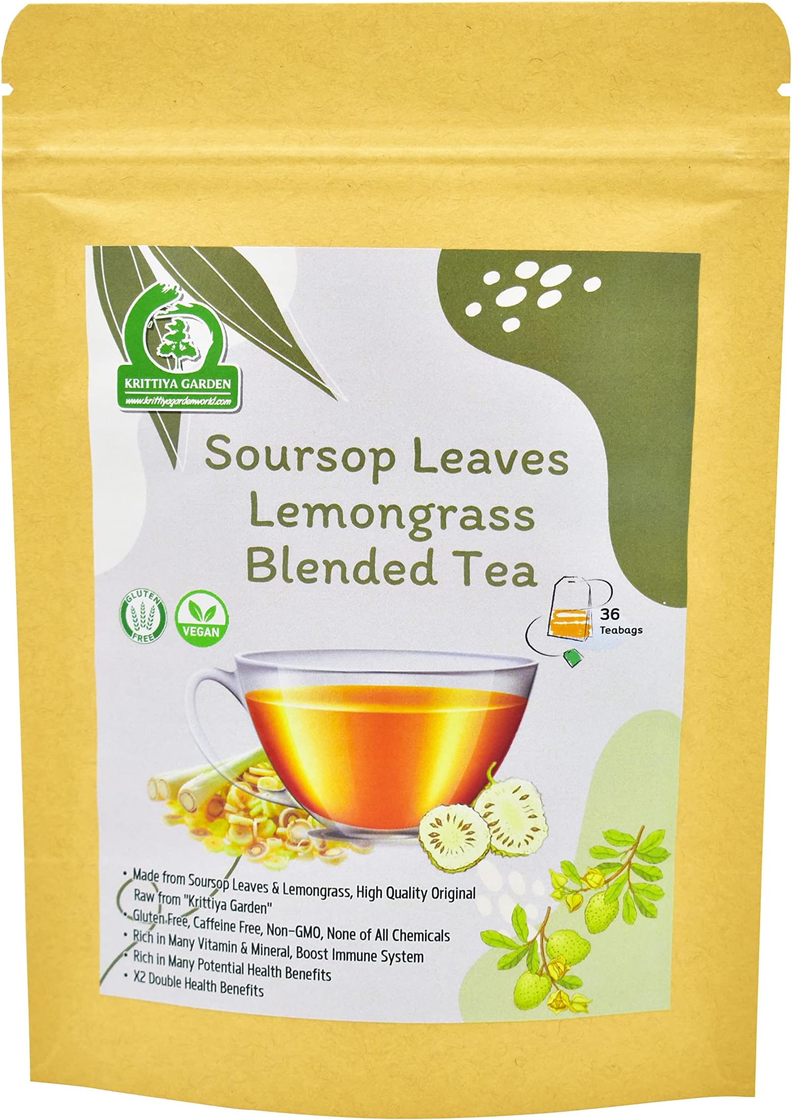 Soursop Leaves Lemongrass Blended Tea 36-Teabags (1.9oz)