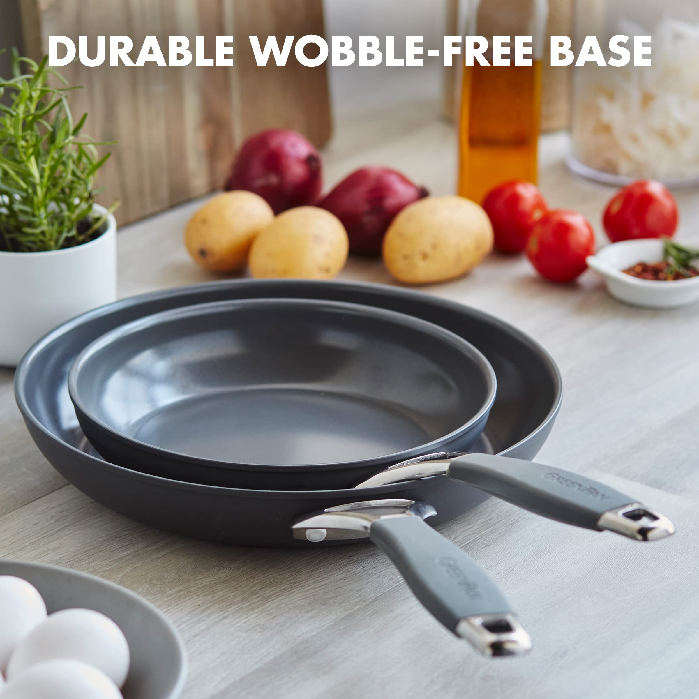 Buy GreenPan York Hard Anodized Healthy Ceramic Nonstick Gray Frying Pan/Skillet Set, 8" and 10