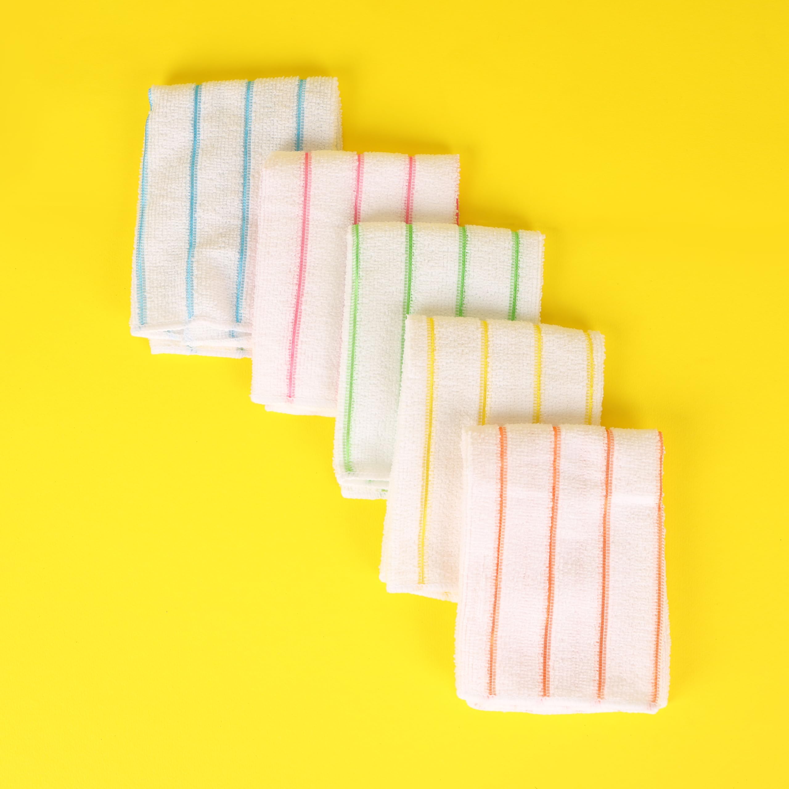 DelcasaDC3070 Kitchen Dish Towel, 5-Pieces, 30 cm x 30 cm Size, Multicolor