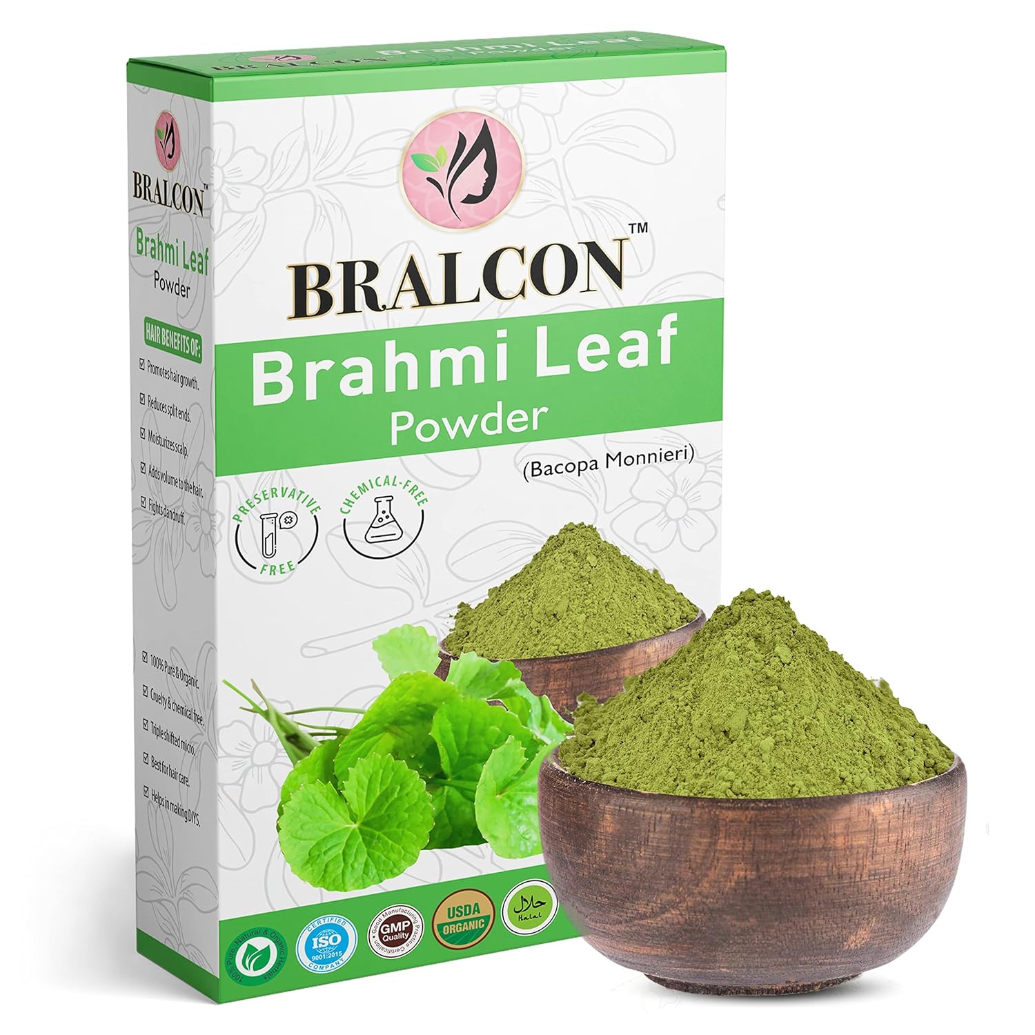 BRALCON Organic Brahmi Leaf Powder100g Bacopa monnieri Brahmi leaf