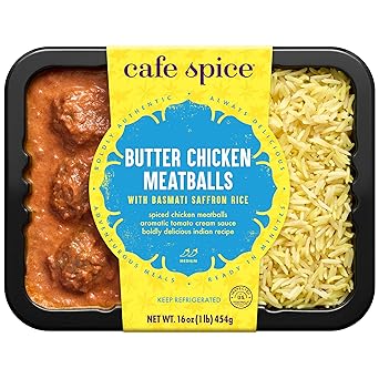 Café Spice Butter Chicken Meatballs with Saffron Rice, Indian Meal, 16 oz