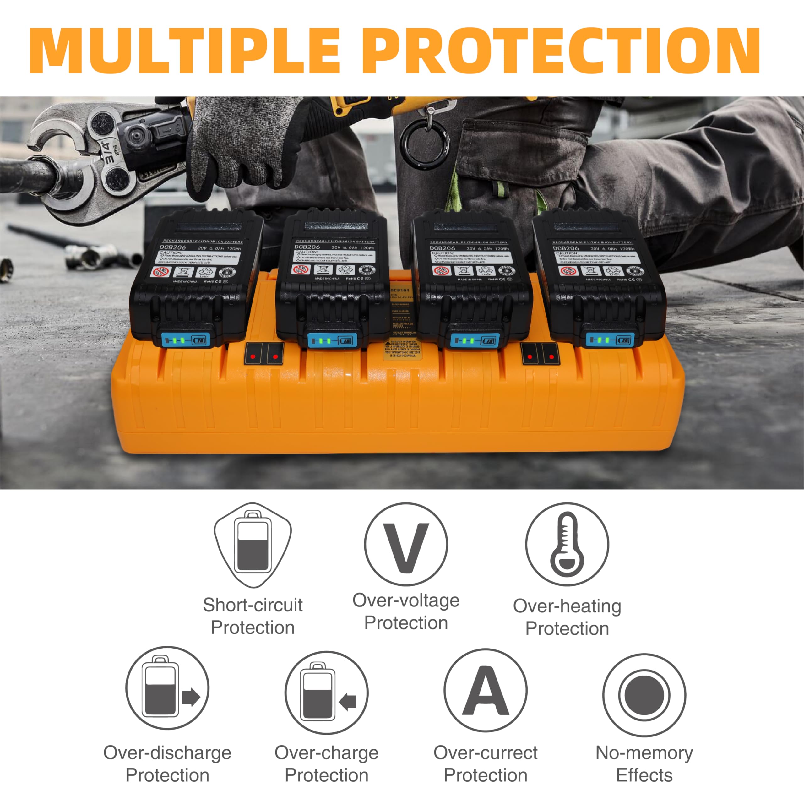 DeWalt Dcb104 Fast Charger DCB104 20V MAX Battery Charger