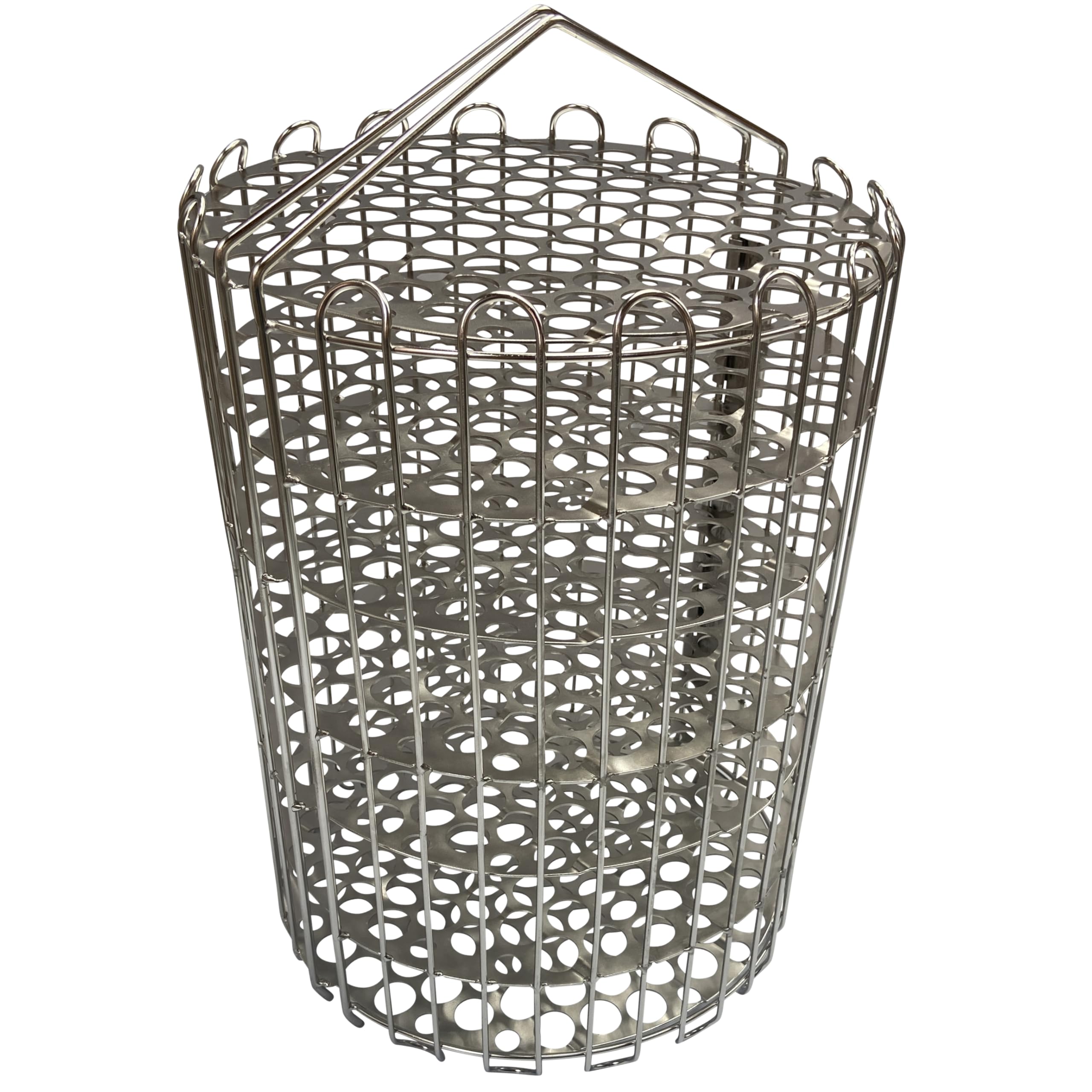 Quality Industries Fry Basket, Stainless Steel, Clamshell, 6HD, 297mm (11.7in) Diameter, 400mm (15.7in) Height