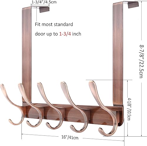 Miniatura 32 de WEBI Ganchos para colgar sobre la puerta, colgador de puerta, toallero sobre la puerta, perchero, toallero para abrigos, ropa, baño, negro, 2