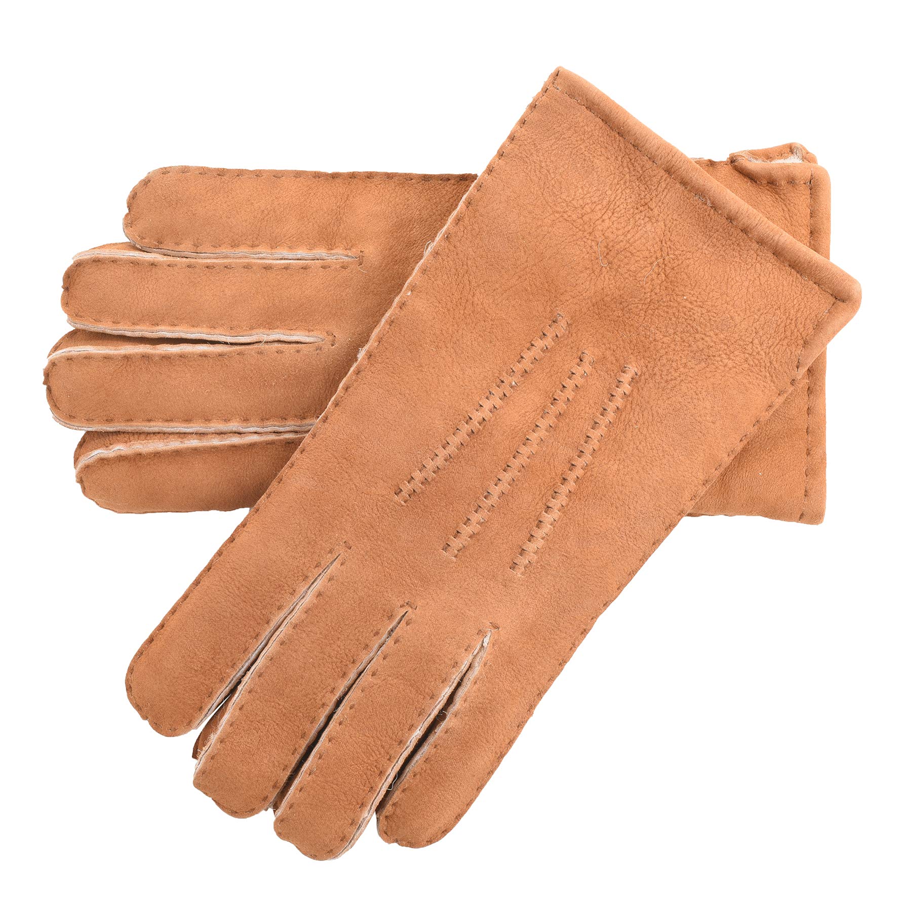 Lambland Men's Tan Premium Sheepskin Cold Weather Classic Traditional Winter Glove For (, M (9"))
