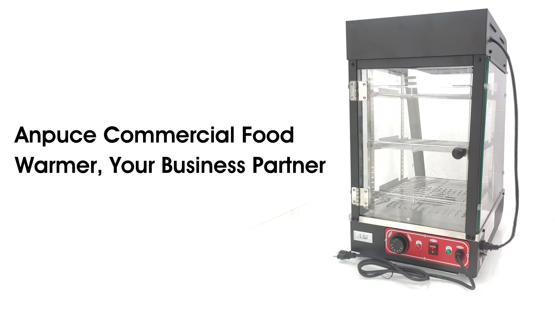 Commercial Food Warmer Cabinet - Countertop Pizza & Pastry Warmer With LED Light, 15x19x25 Inches, 1000W