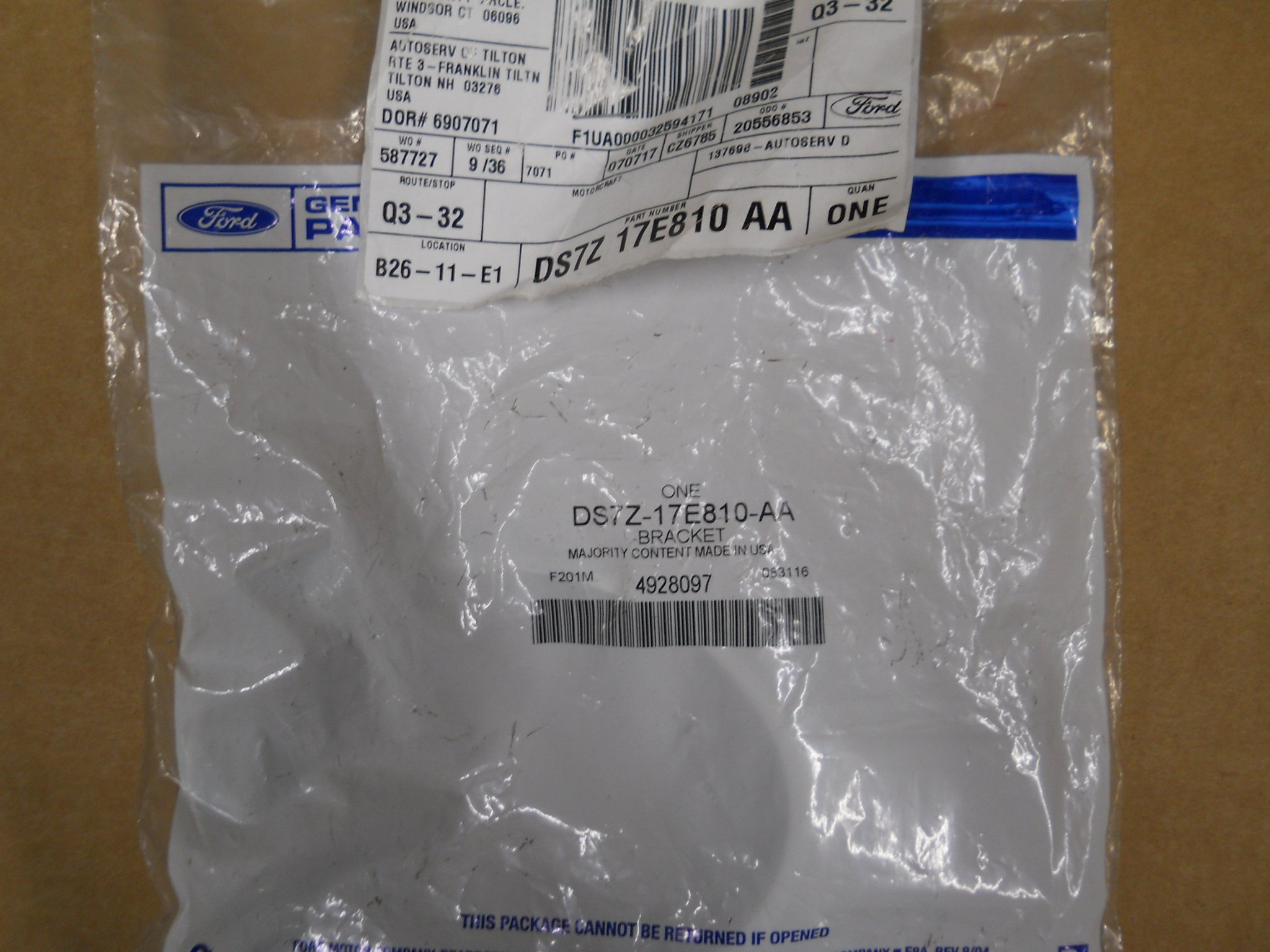 2013-2015 Ford Fusion Right Passenger Bumper Chrome Fog Light Bezel Ring OEM NEW DS7Z-17E810-AA