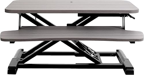 VIVO DESK-V026KG Convertidor de escritorio de 26 pulgadas, serie K, elevador de altura ajustable, estación de trabajo para monitor dual y portátil,