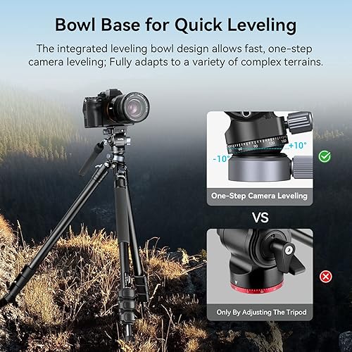 Miniatura 2 de SmallRig Cabezal de video con base niveladora, placa de liberación rápida para Arca Swiss y mango ajustable, cabezal de fluido para cámaras