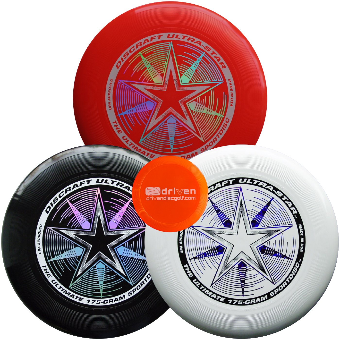 Discraft Ultimate Disc Bundle - Set of 3 175g Ultra Stars (White - Yellow - Orange)
