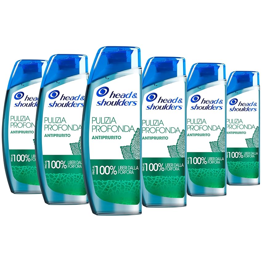 Shampoo Head & Shoulders Pulizia Profonda Antiprurito, Sollievo Contro La Forfora, Con Menta Piperita, Capelli Fino Al 100% Liberi Dalla Forfora, 250 ml