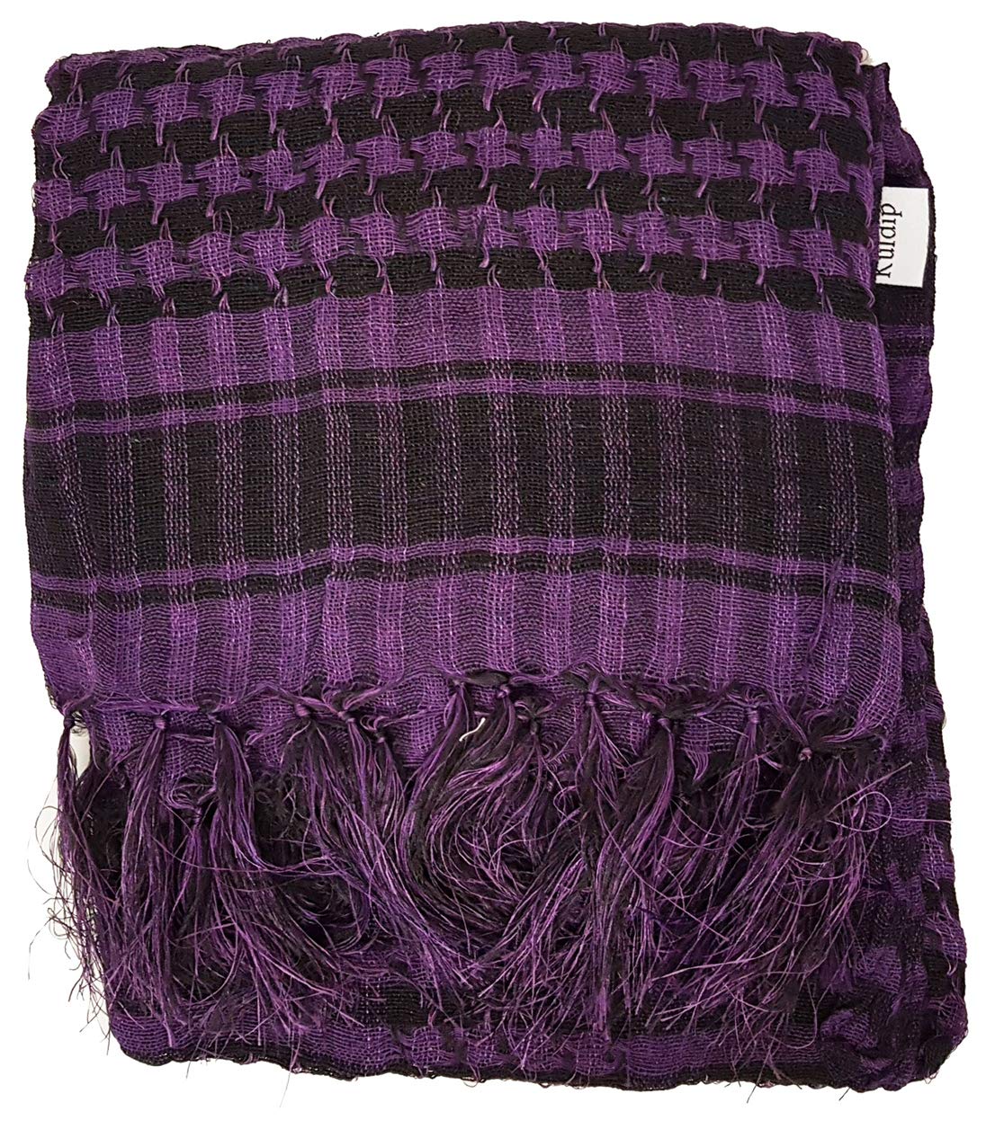Kuldip Arafat Shemagh Arab Keffiyeh Headscarf Shawl Wrap. Factory Seconds. Black and Purple