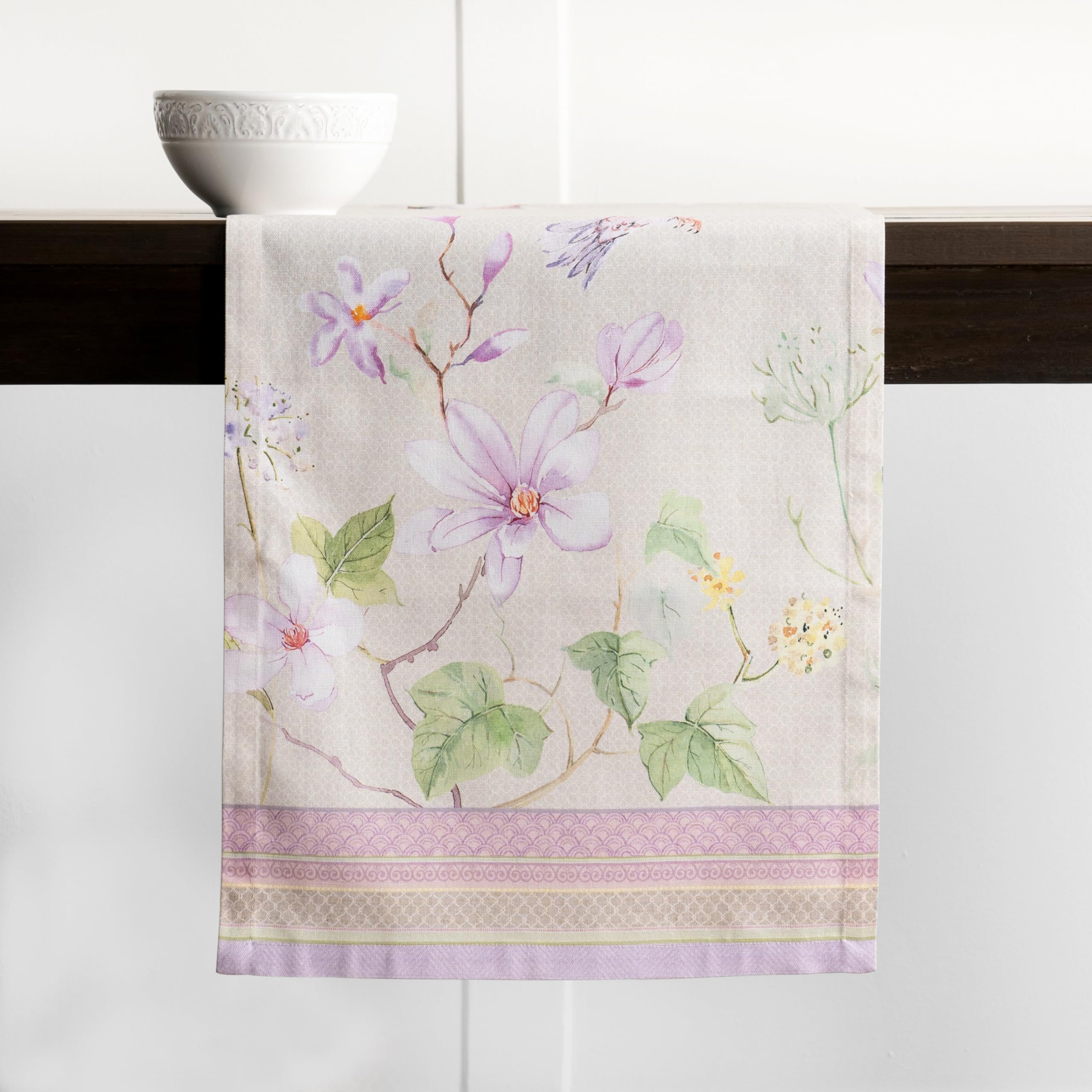 Maison d' Hermine Table runner 100% Cotton Single Layer Table Runners 230 CM long for Home Kitchen Dining Party Wedding Bridal Shower Gifts for Mothers Day (Magnolia Mornings - Image 2