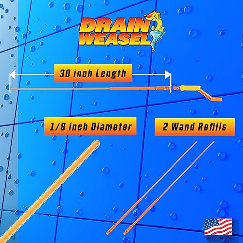 Miniatura 7 de FlexiSnake Herramienta para eliminar obstrucciones de pelo de serpiente, comadreja de drenaje, tubería, baño, limpiador de drenaje de bañera, 30