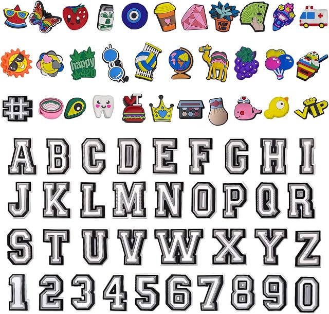TSHAOUN 67 Pcs Shoe Charms, 37 Pcs Number Letter and 30 Pcs Cute Shoe Charms for Girls Kids Women Men, Clog Shoes Decorations Shoes Craft DIY, Party Favors Present Wristband Bracelet