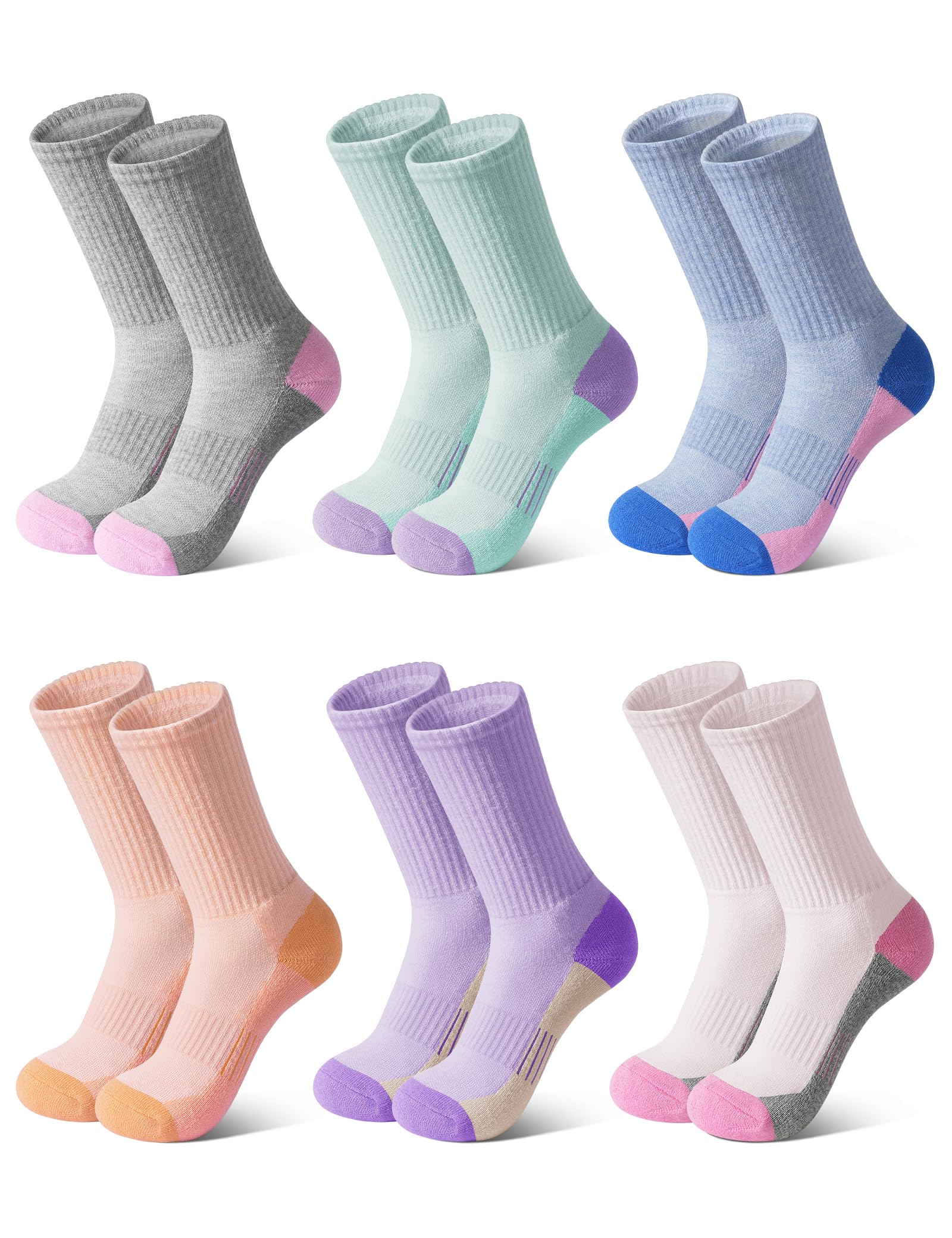 Auranso 6 Paar Baumwolle Socken Kinder Sportsocken Unisex Tennissocken