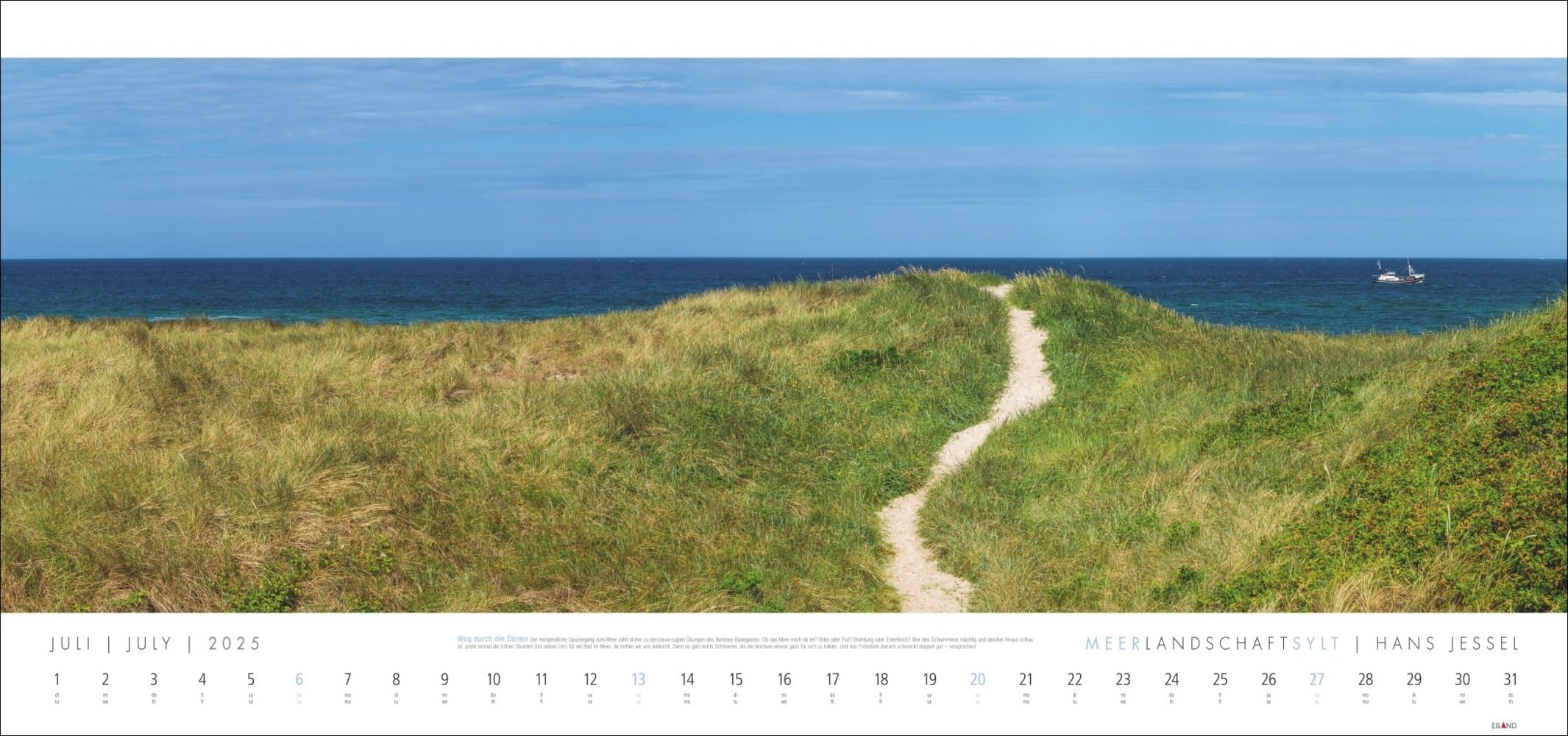 Meerlandschaft SYLT Kalender 2025 - Hans Jessel: Großer Panorama-Wandkalender mit Fotos des bekannten Künstlers Hans Jessel. Meereslandschaften eingefangen in einem XXL-Fotokalender.