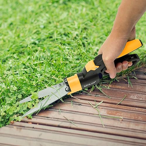 Miniatura 6 de SZHLUX Tijeras de césped giratorias de 360 grados, cortador de césped ultra afilado con cuchillas de acero inoxidable de 5 pulgadas, tijeras de