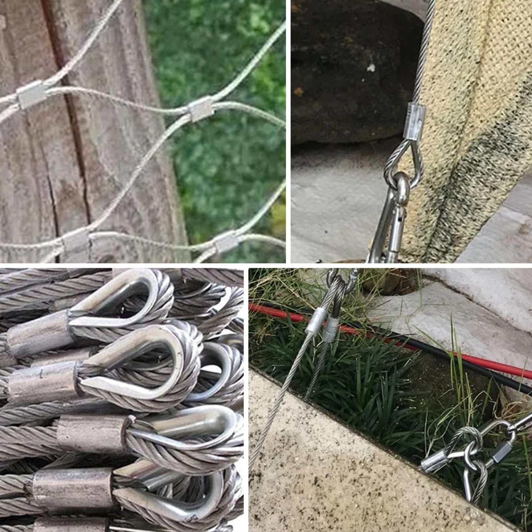 100 Pezzi di Manicotti a crimpare in Alluminio, ghiere a crimpare a Doppio Bari per Cavi, crimpature pratiche Resistenti alla corrosione per Cavi Metallici da 0,3 cm