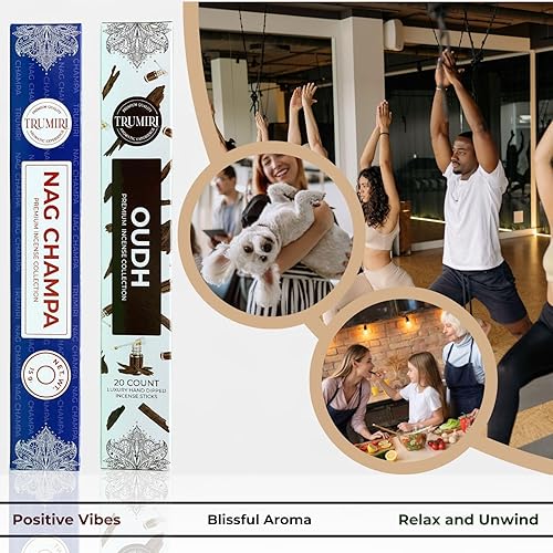 Vista 210 de Trumiri Incense Sticks - Combo Pack of 40 Insence-Sticks - 20 Rose + 20 Lavender - Insenses - Insents - Incents - Inscense - Incence - Incienso