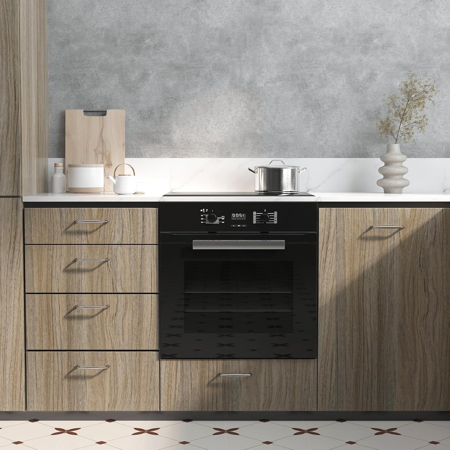 Stickyart Thick Wood Contact Paper Honey Brown Self Adhesive Faux Wood Grain Wallpaper Peel and Stick Matte Bathroom Cabinet Contact Paper Woodgrain Vinyl Wrap for Countertops Bedroom 36"x160"