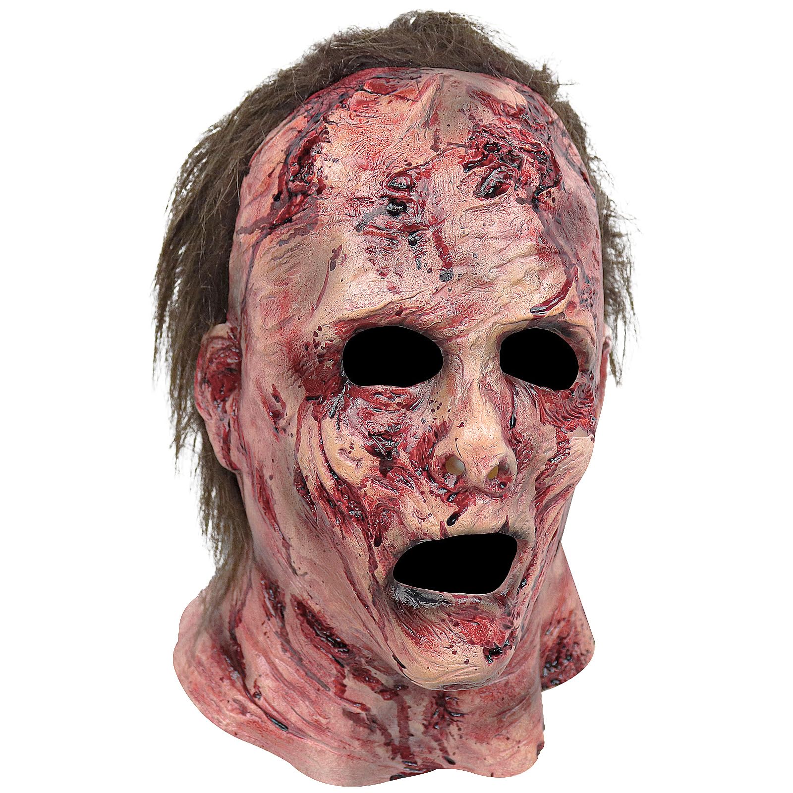 Makoike Scary Zombie Mask Realistic Bloody Human Face Ghost Masks Horror Halloween Costume Carnival Cosplay Latex Props Adult