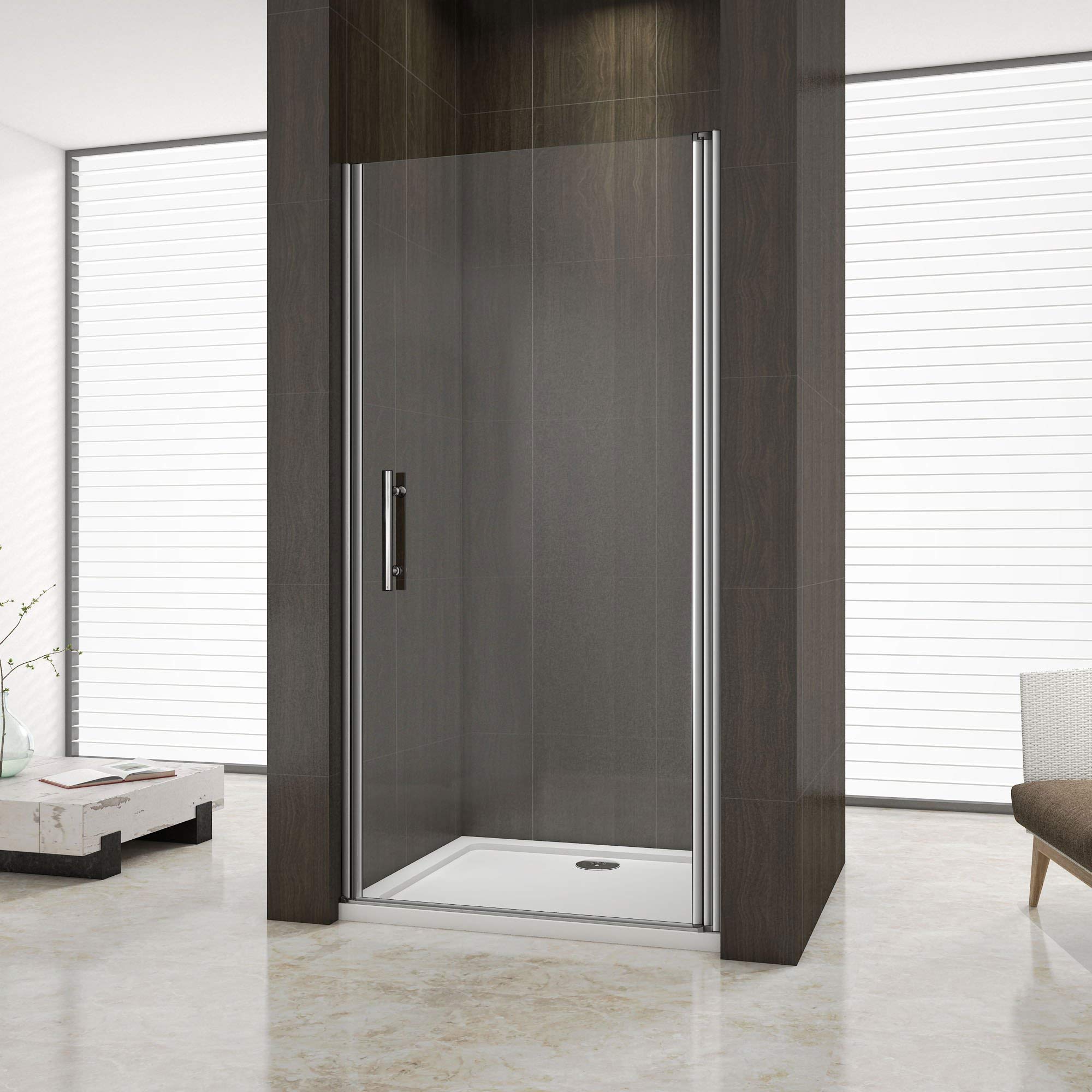 Aica 76x195cm box doccia nicchia cabina doccia apertura battente Vetro | temperato, Trasparente, Anticalcare
