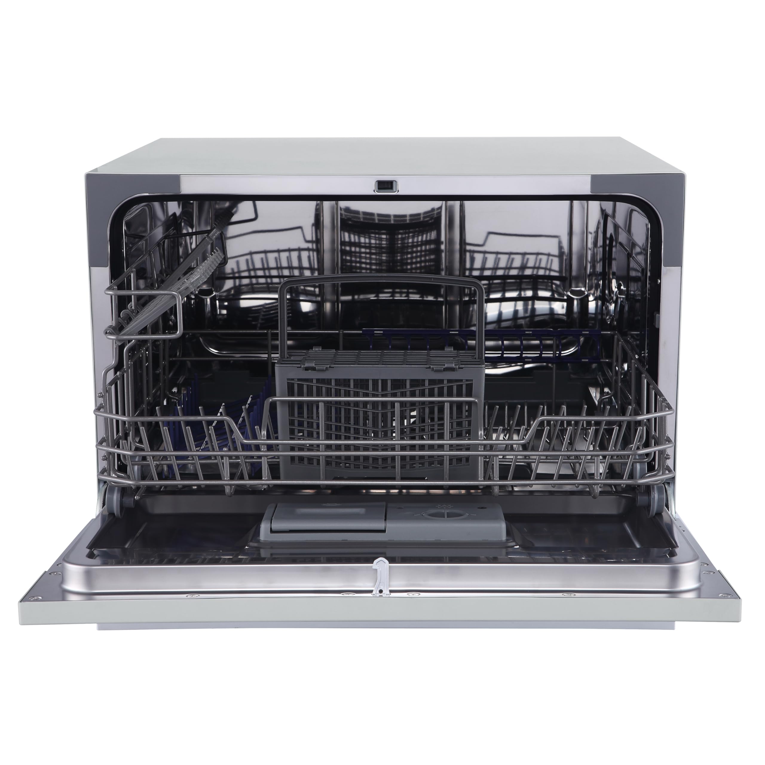 homeX Tischgeschirrspüler Mini Spülmaschine 6 Programme 6 Maßgedecke Aquastop Startvorwahl GST6AE-S silber