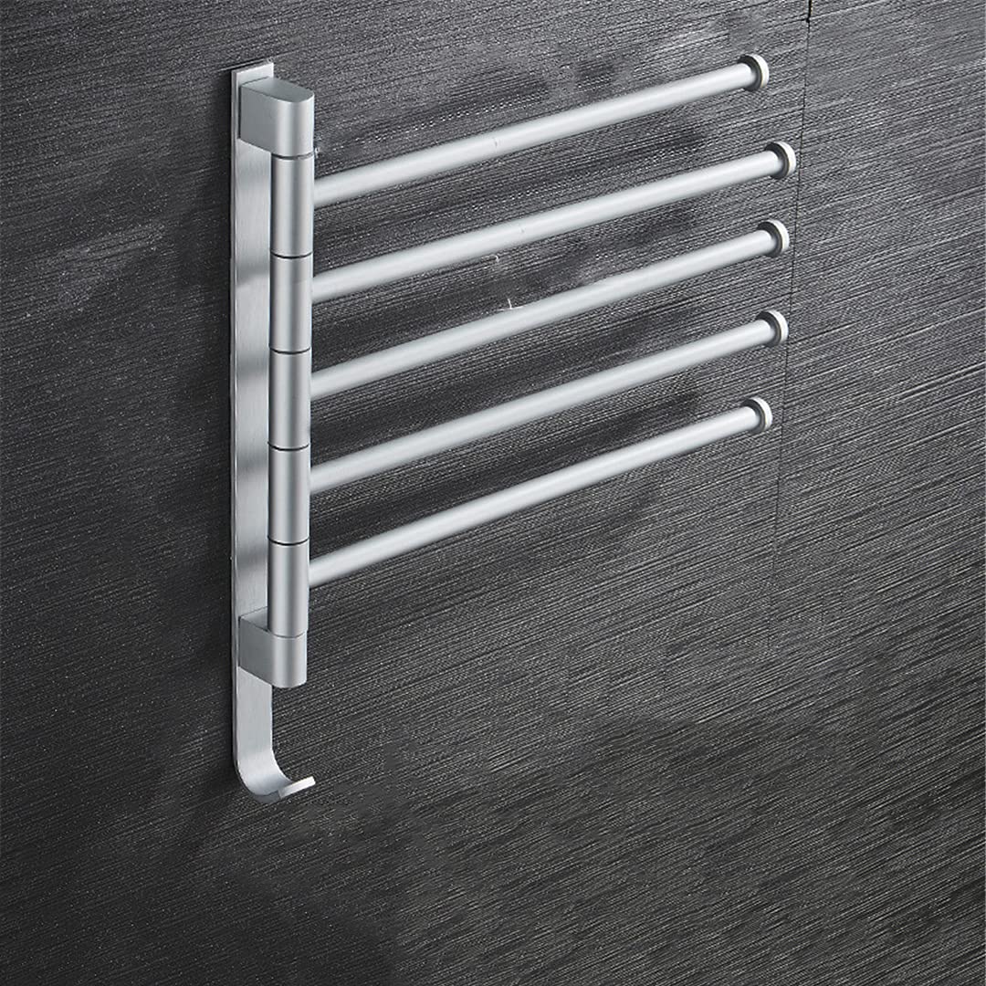 Support de toilette rotatif et barre de serviette en aluminium argent