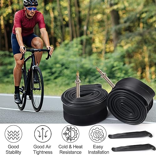 Miniatura 7 de LotFancy 28" 700x353738404243c Bike Tubes, Packof 2, 700c Road Bicycle Tire Tube