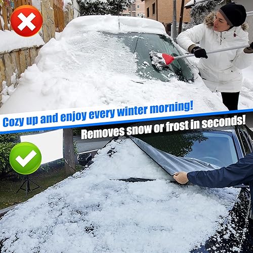 Miniatura 5 de Cubierta de parabrisas para nieve y hielo, protector de parabrisas de invierno, protector de heladas, ajuste universal, cubierta de automóvil SUV,