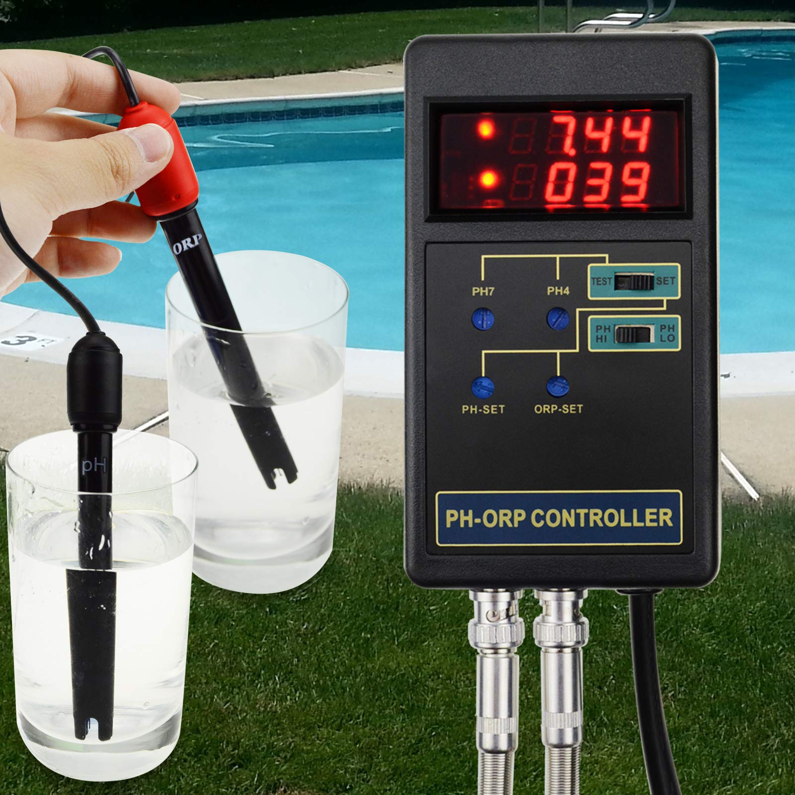 Cyfrowy regulator pH & ORP kontrola jakości wody kontroler wymienny elektroda BNC Art 14.00pppH / 1999mV
