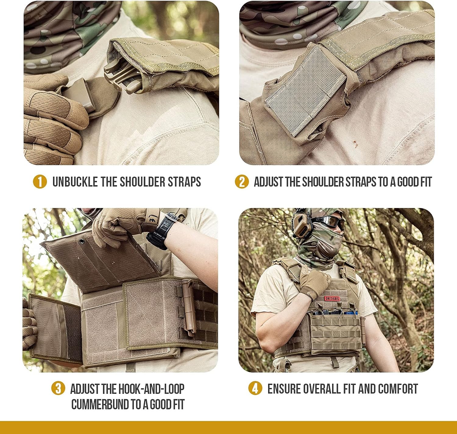 OneTigris Multicam Tactical Vest (Brown) : Sports & Outdoors