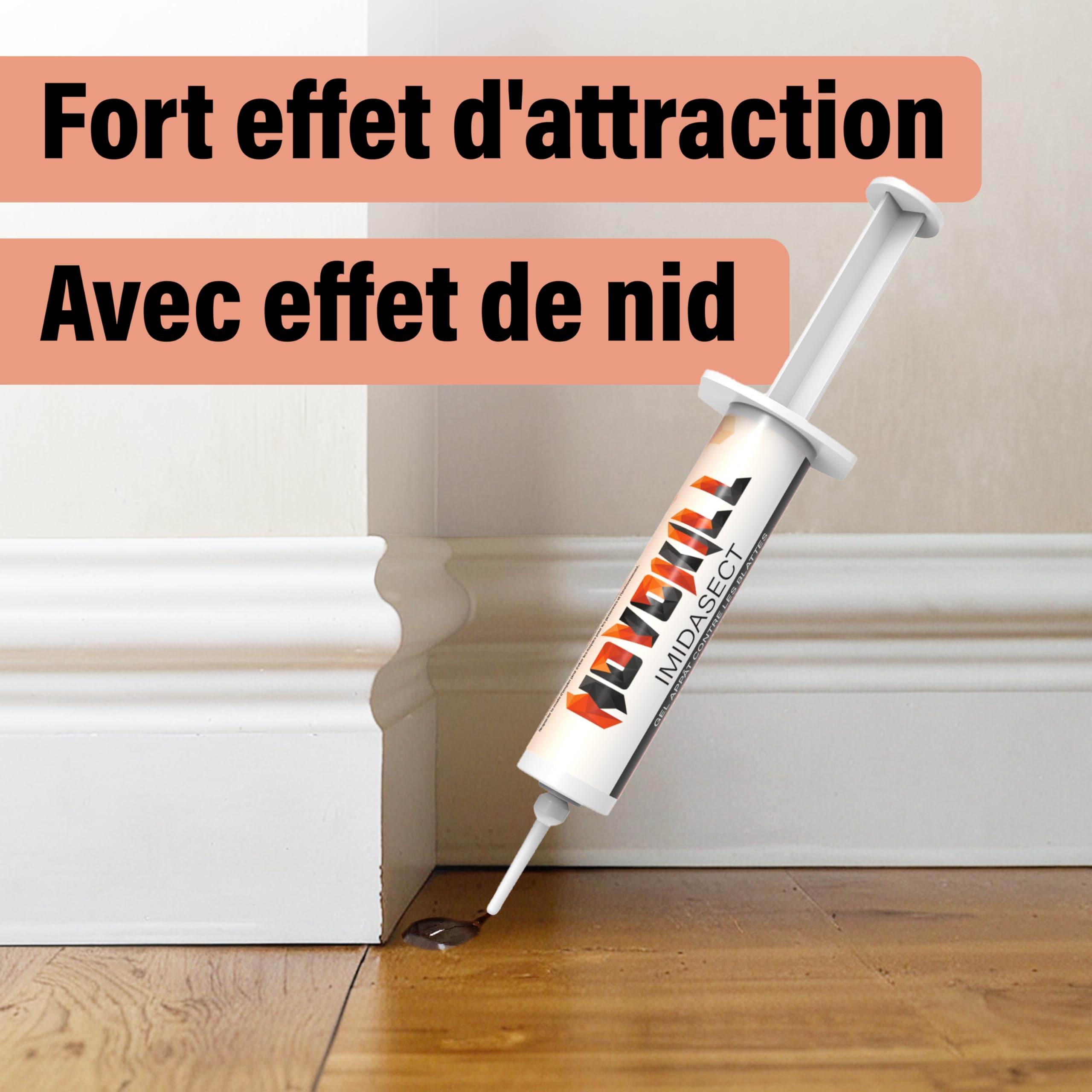 Novokill Gel Anti-Cafards | Produit Puissant Contre Blattes | Solution Professionnelle | 2 Seringues de 10g