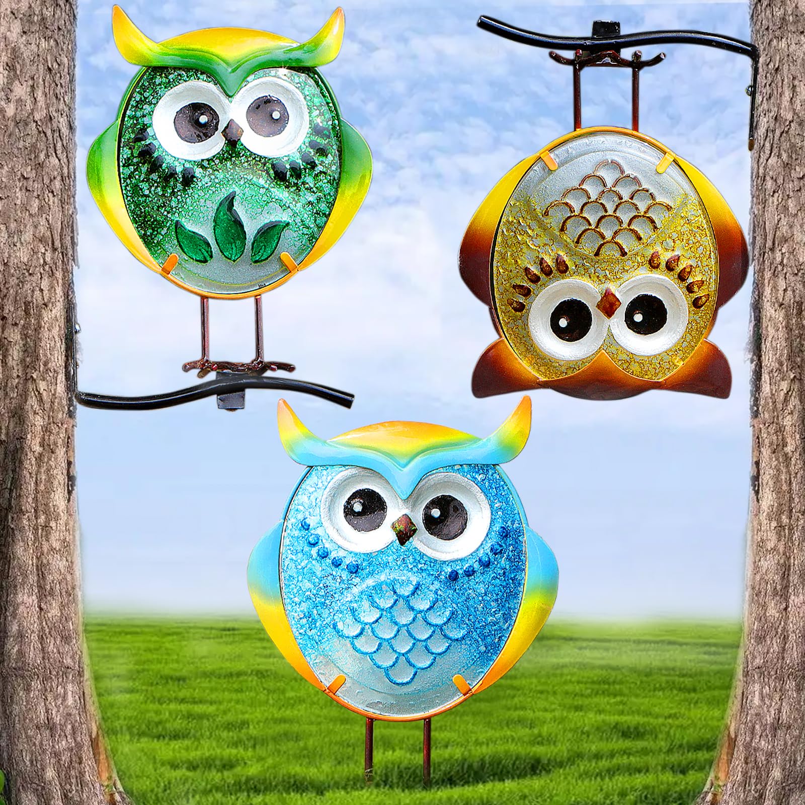 LEGIFO Owl Garden Decor Set of 3