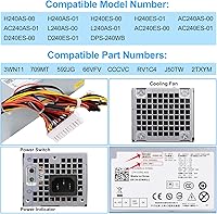 Vista 4 de S-Union 240W Power Supply Unit Replacement for Dell OptiPlex 390 790 960 990 3010 9010 Small Form Factor System SFF H240AS-00 H240AS-01 H240ES-00