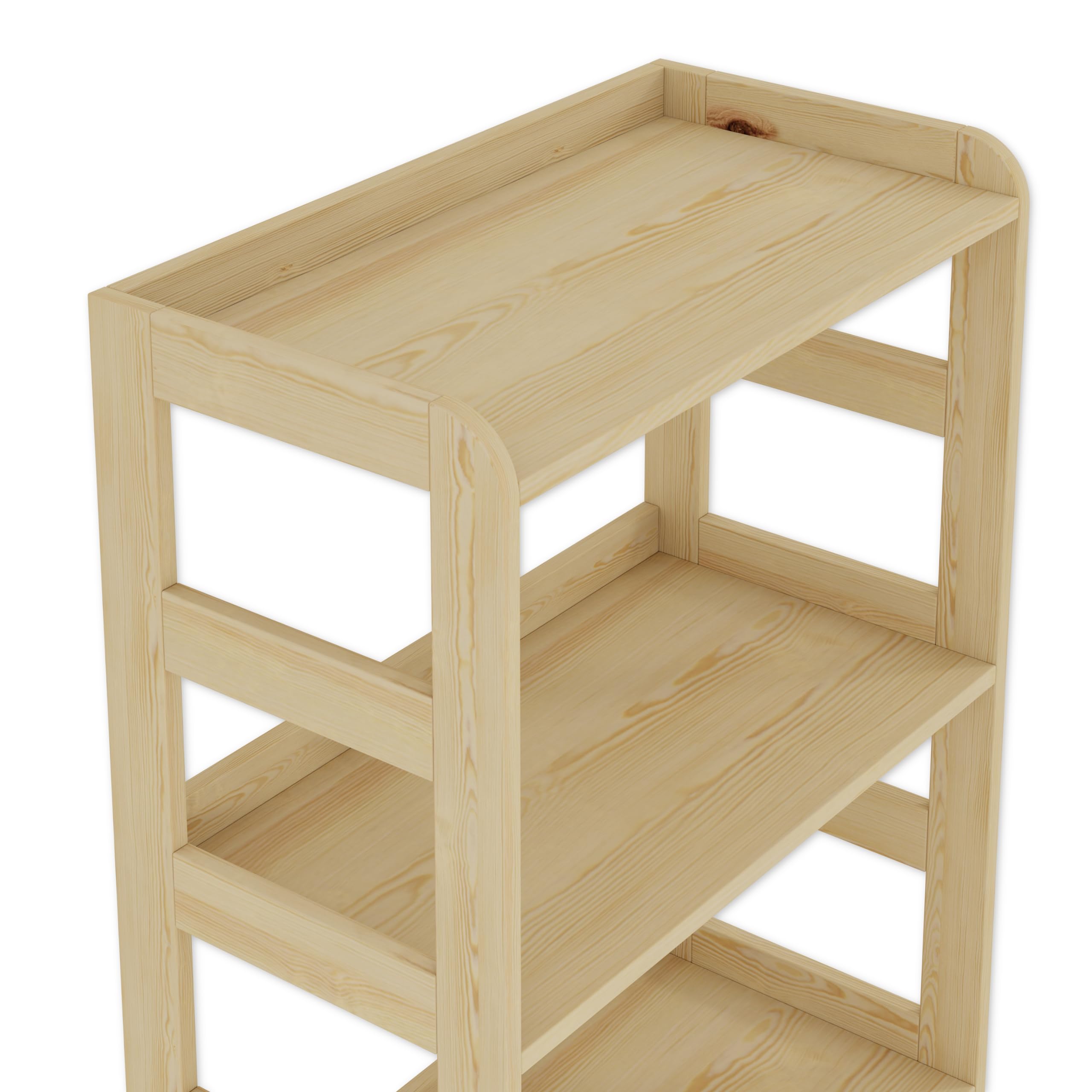 Lenmar Serie R, Natur, Braun, Holzregal, Kiefer, Holz, Hellbeige, 3-5 Böden, 89-166 cm Bücherregal, Holzregal, Standregal, Wandregal (R-01, 89x63x33 cm, 3 Böden, Natur)