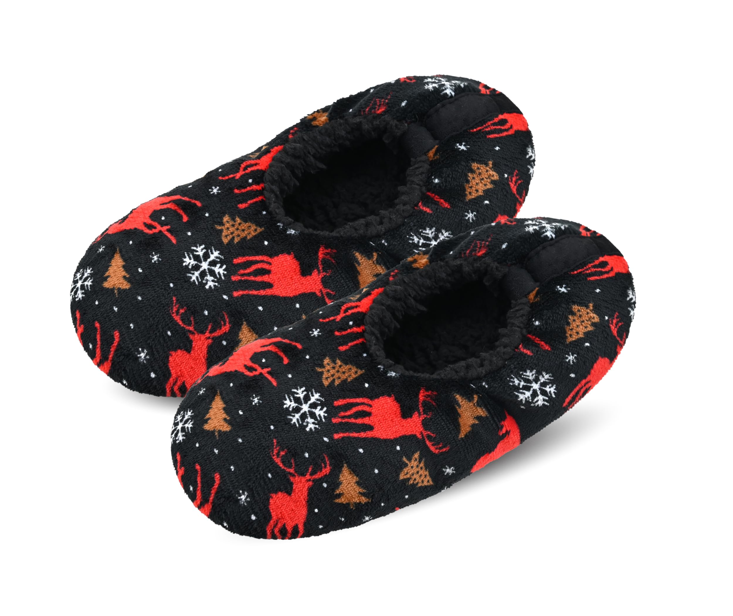 DICUIRD Men’s Fuzzy Sherpa Lined Slipper Socks Non-Skid Gripper Soft Sole