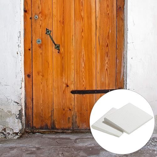 Miniatura 4 de 8 sellos de esquina de puerta, sellado de marco de puerta exterior, tapones autoadhesivos de espuma para clima (blanco, 8 piezas)