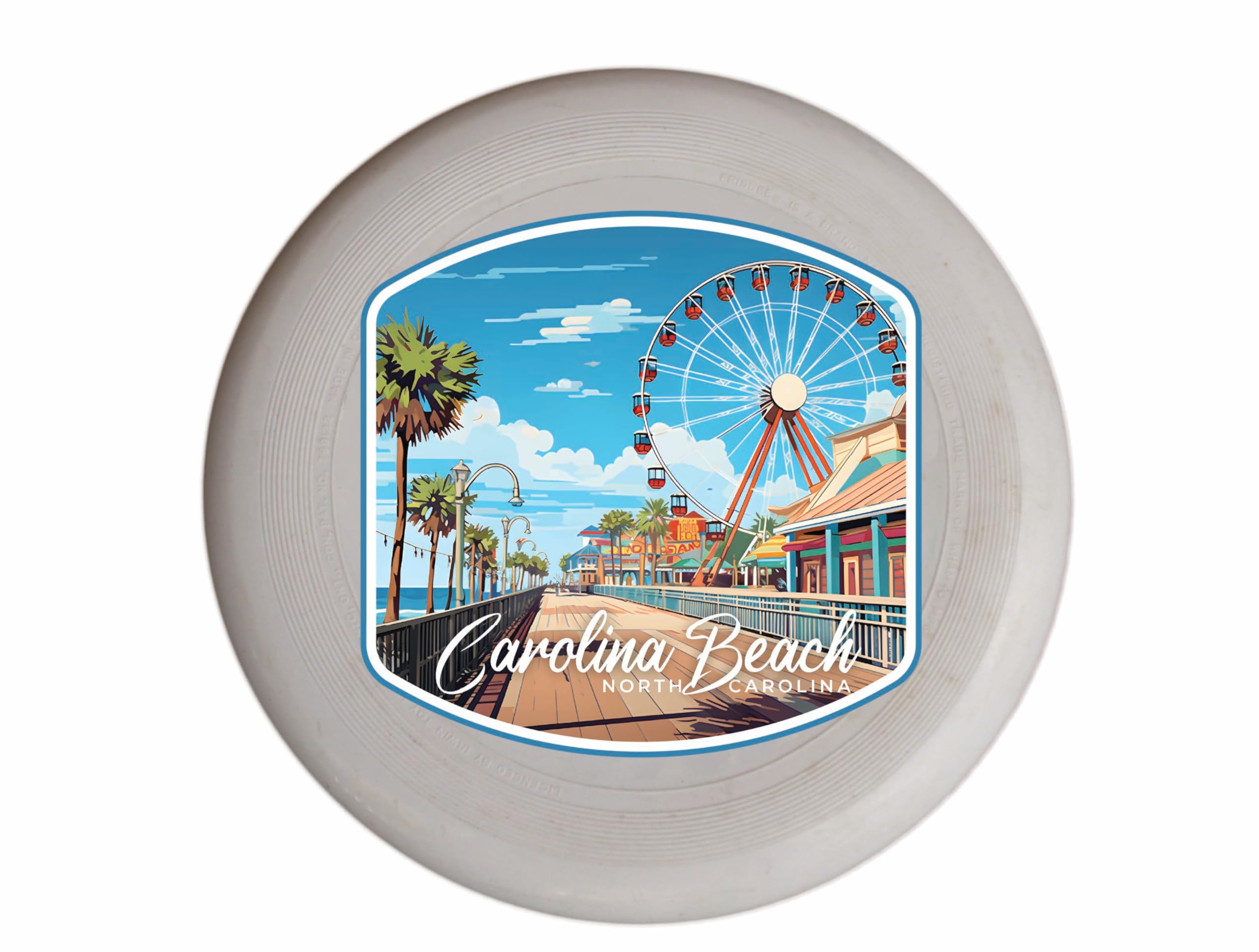 Carolina Beach, North Carolina. Carolina Beach Pier Design Souvenir Frisbee Flying Disc Single