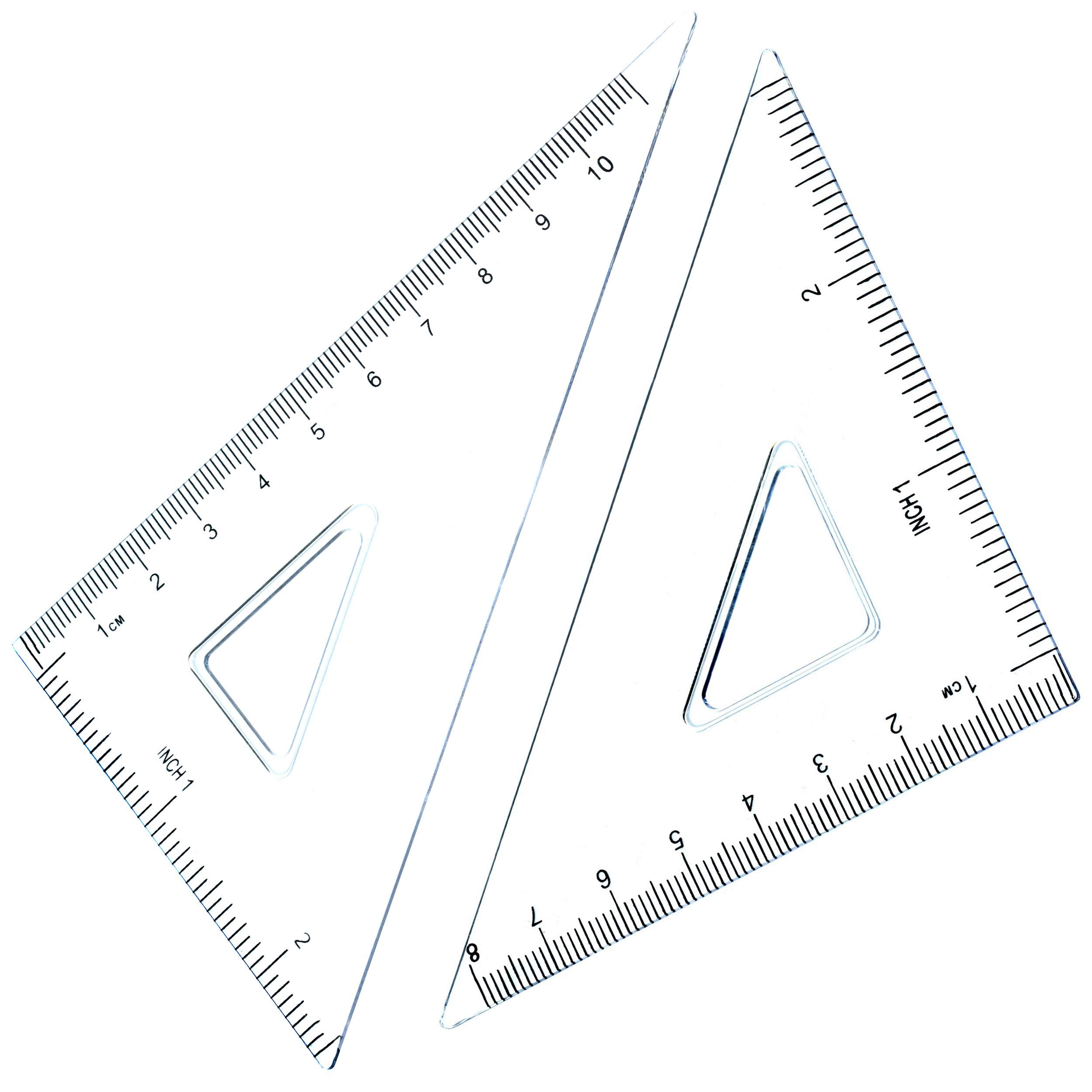 5 Piece Geometry School Set,with Quality Compass, Set Squares, Protractor,Drawing Compass Math