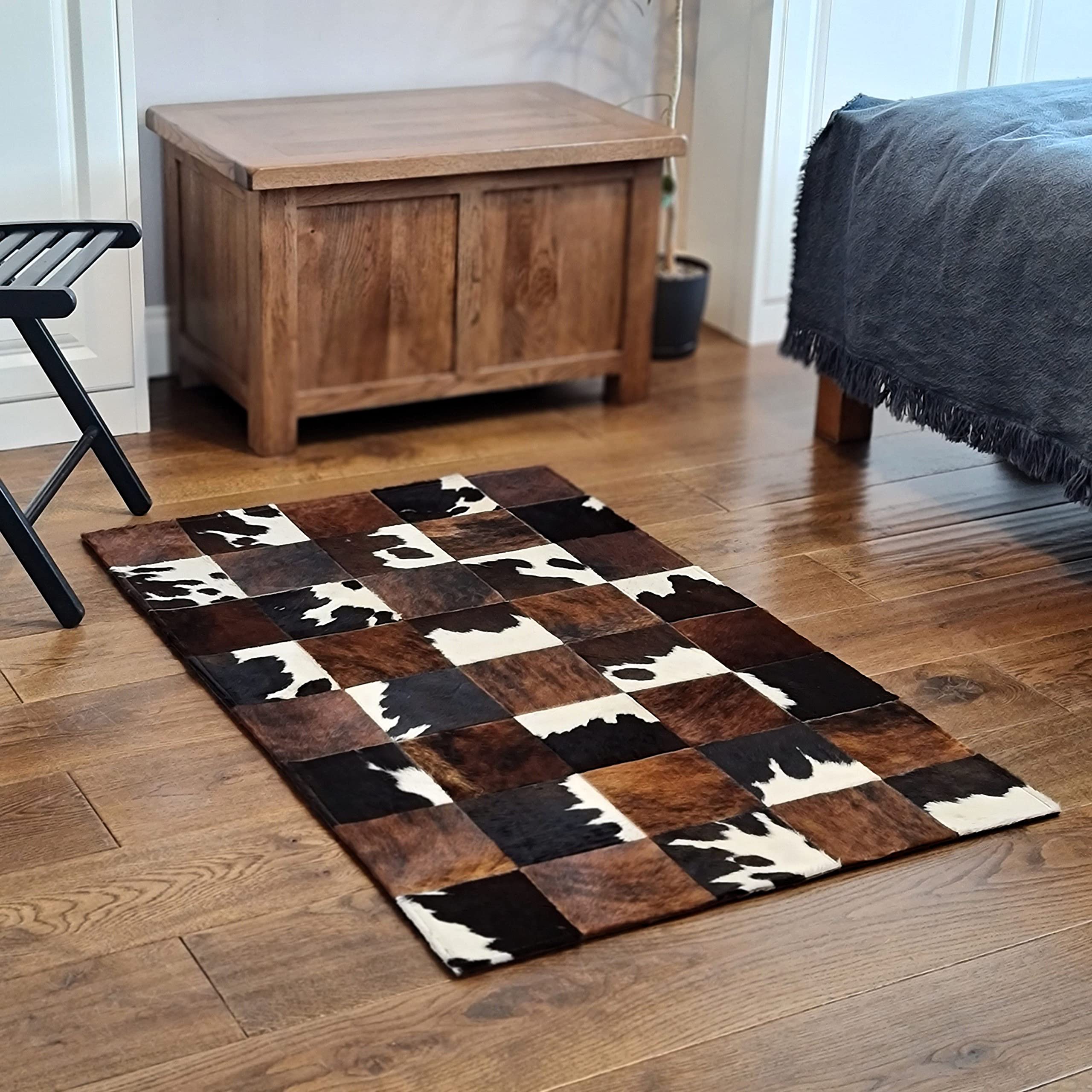 Grand tapis imprimé vache noir et blanc, tapis en fausse peau de vache pour la maison, 158 x 220 cm/1,6 x 2,2 m